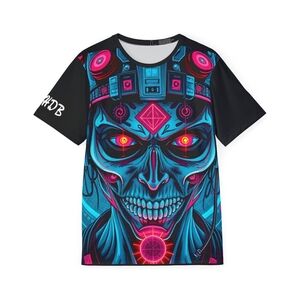 Men's Sports Jersey with Vibrant Skull Design, Perfect for Game Days, Festivals,